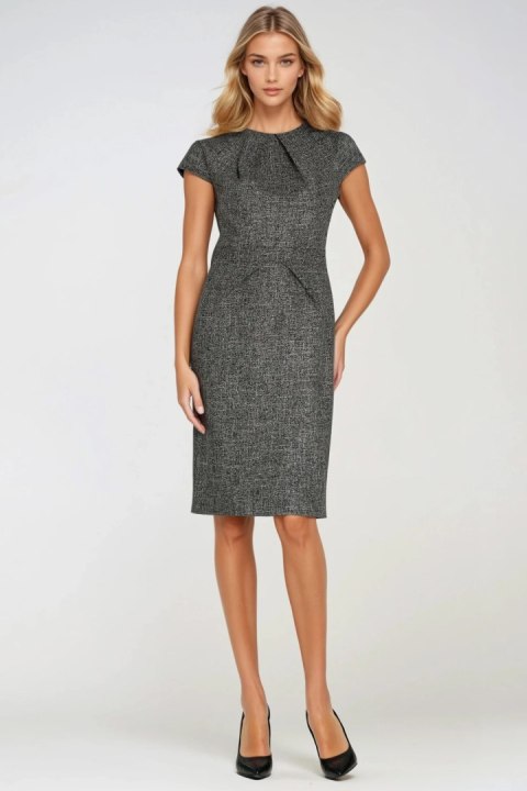 Sukienka z zakładkami na dekolcie Z275 Black - Nife Nife Sukienka z zakładkami na dekolcie Z275 Black - Nife Nife