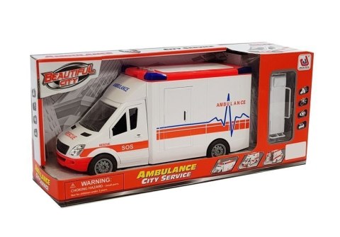 Ambulans na Baterie z noszami Dźwięk i Światło LEAN Toys Ambulans na Baterie z noszami Dźwięk i Światło LEAN Toys