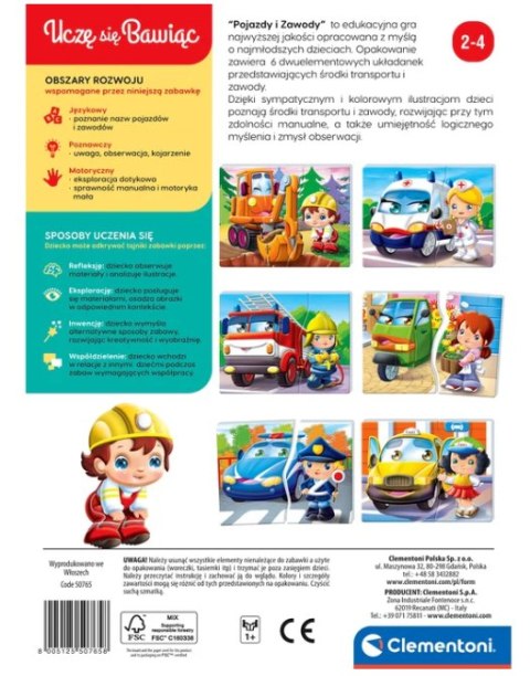 Gra edukacyjna Pojazdy i Zawody Uczę się Bawiąc Język Polski Clementoni 50765 Clementoni Gra edukacyjna Pojazdy i Zawody Uczę się Bawiąc Język Polski Clementoni 50765 Clementoni