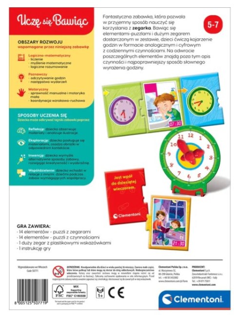 Gra edukacyjna Puzzle Która Jest Godzina? Zegarek Uczę się Bawiąc Język Polski Clementoni 50771 Clementoni Gra edukacyjna Puzzle Która Jest Godzina? Zegarek Uczę się Bawiąc Język Polski Clementoni 50771 Clementoni