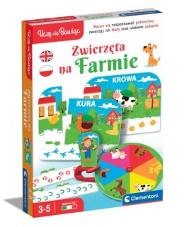 Gra edukacyjna Zwierzęta Na Farmie Uczę się Bawiąc Język Polski Clementoni 50768 Clementoni