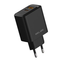 Ładowarka sieciowa Beline 45W 1xUSB-C + 1xUSB GaN PD 3.0 QC 3.0 bez kabla - czarna Beline