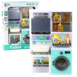 Łazienka Zabawkowa Umywalka Szafka Akcesoria Światła Dźwięki LEAN Toys