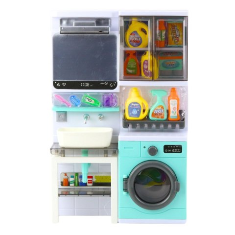 Łazienka Zabawkowa Umywalka Szafka Akcesoria Światła Dźwięki LEAN Toys