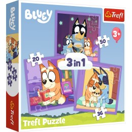 Puzzle - 3w1 (20, 36, 50) - Poznaj Bluey - Trefl 34895 Trefl Puzzle