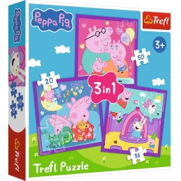 Puzzle - 3w1 (20, 36, 50) - Zwyczaje świnki Peppy - Świnka Peppa - Trefl 34893 Trefl Puzzle
