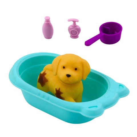 Zestaw Lalka Piesek Wanna Kąpiel Akcesoria Interaktywne Dla Dziewczynek LEAN Toys Zestaw Lalka Piesek Wanna Kąpiel Akcesoria Interaktywne Dla Dziewczynek LEAN Toys