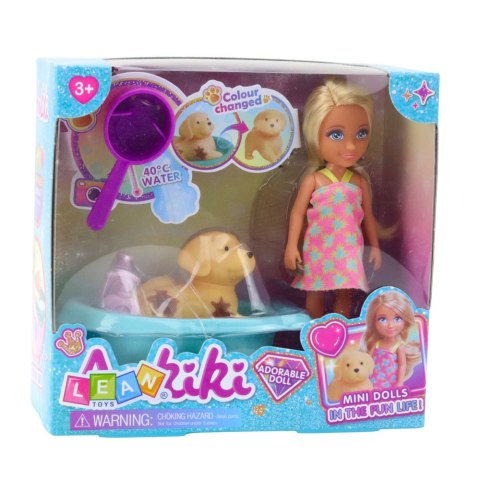 Zestaw Lalka Piesek Wanna Kąpiel Akcesoria Interaktywne Dla Dziewczynek LEAN Toys Zestaw Lalka Piesek Wanna Kąpiel Akcesoria Interaktywne Dla Dziewczynek LEAN Toys