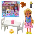 Zestaw Urodzinowy Lalka Zwierzęta Pies Kot Stół Akcesoria LEAN Toys