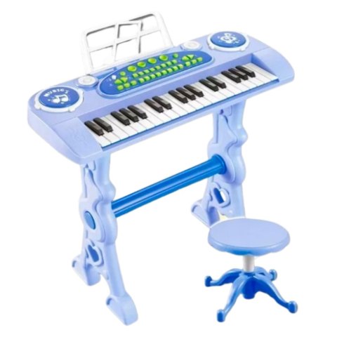 Elektroniczne Pianinko Dla Dzieci Z Mikrofonem 37 Klawiszy Niebieski LEAN Toys Elektroniczne Pianinko Dla Dzieci Z Mikrofonem 37 Klawiszy Niebieski LEAN Toys