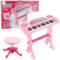 Elektroniczne Pianinko Dla Dzieci Z Mikrofonem 37 Klawiszy Różowy LEAN Toys