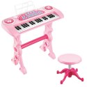 Elektroniczne Pianinko Dla Dzieci Z Mikrofonem 37 Klawiszy Różowy LEAN Toys
