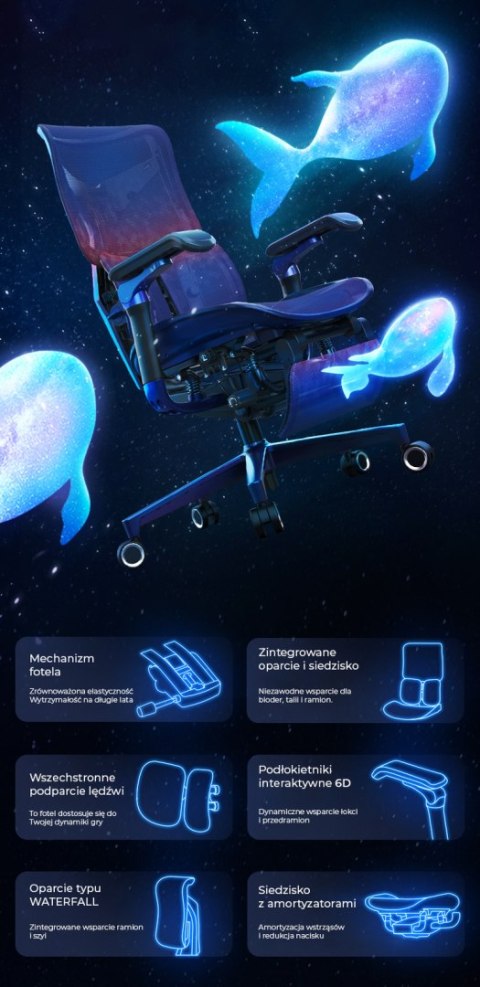 Fotel ergonomiczny gamingowy Angel GamePlus ANGEL Fotel ergonomiczny gamingowy Angel GamePlus ANGEL