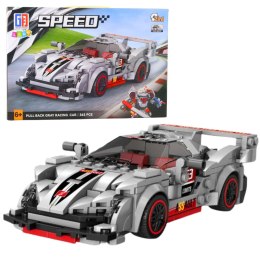 Klocki Konstrukcyjne Auto Sportowe Robot 2w1 Szary 363 el. LEAN Toys