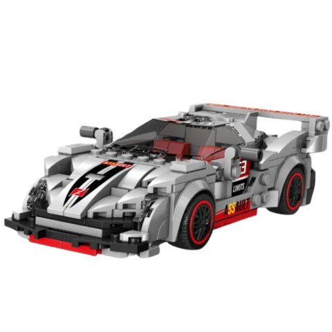 Klocki Konstrukcyjne Auto Sportowe Robot 2w1 Szary 363 el. LEAN Toys Klocki Konstrukcyjne Auto Sportowe Robot 2w1 Szary 363 el. LEAN Toys