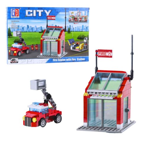 Klocki Konstrukcyjne Baza Garaż Straży Pożarnej 203-210 el. LEAN Toys Klocki Konstrukcyjne Baza Garaż Straży Pożarnej 203-210 el. LEAN Toys