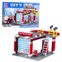 Klocki Konstrukcyjne Baza Garaż Straży Pożarnej 203-210 el. LEAN Toys