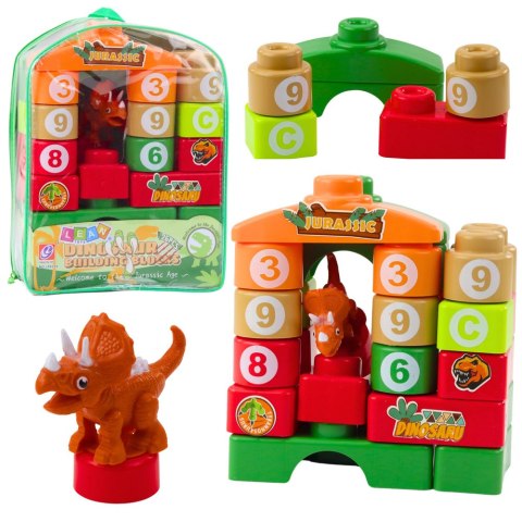 Klocki Konstrukcyjne Edukacyjne W Plecaku Dinozaury Cyfry Litery 26 el. LEAN Toys Klocki Konstrukcyjne Edukacyjne W Plecaku Dinozaury Cyfry Litery 26 el. LEAN Toys
