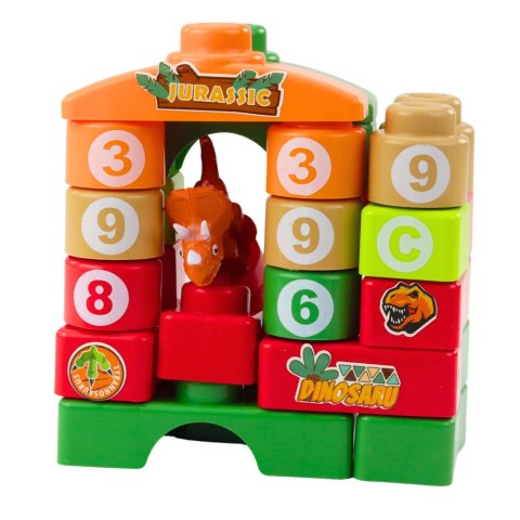 Klocki Konstrukcyjne Edukacyjne W Plecaku Dinozaury Cyfry Litery 26 el. LEAN Toys Klocki Konstrukcyjne Edukacyjne W Plecaku Dinozaury Cyfry Litery 26 el. LEAN Toys