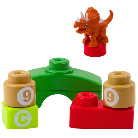 Klocki Konstrukcyjne Edukacyjne W Plecaku Dinozaury Cyfry Litery 26 el. LEAN Toys Klocki Konstrukcyjne Edukacyjne W Plecaku Dinozaury Cyfry Litery 26 el. LEAN Toys