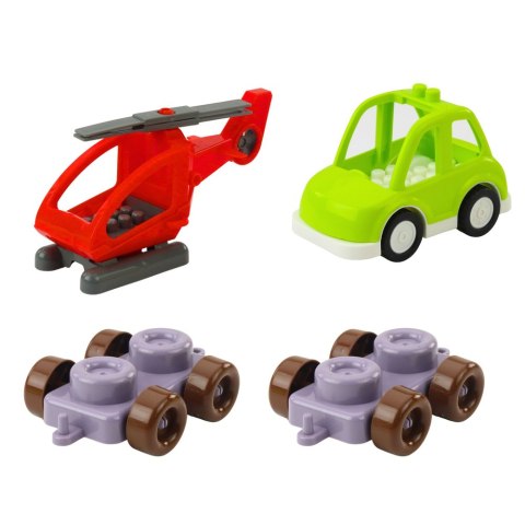 Klocki Konstrukcyjne Edukacyjne W Plecaku Dinozaury Cyfry Litery 49 el. LEAN Toys