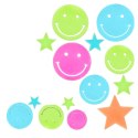 Naklejki Fluorescencyjne Świecące Na Ścianę Buźki Gwiazdki Kolorowe 10 el. LEAN TOYS