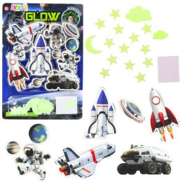 Naklejki Fluorescencyjne Świecące Na Ścianę Kosmos Statki Gwiazdki LEAN TOYS