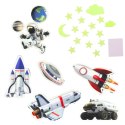 Naklejki Fluorescencyjne Świecące Na Ścianę Kosmos Statki Gwiazdki LEAN TOYS