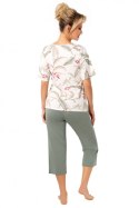 Piżama Damska Model Michelle 3/4 Light Beige - Donna Donna Piżama Damska Model Michelle 3/4 Light Beige - Donna Donna