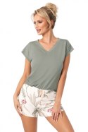 Piżama Damska Model Michelle Short Oliwka - Donna Donna Piżama Damska Model Michelle Short Oliwka - Donna Donna