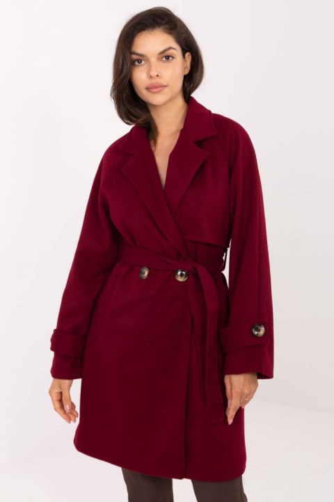 Płaszcz Damski Model IT-PL-A9589.58 Bordo - Rue Paris Rue Paris