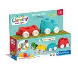 Clemmy Kolorowy Pociąg Sensoryczny Lokomotywa Wagony Klocki 70cm Clementoni 17961 Clementoni