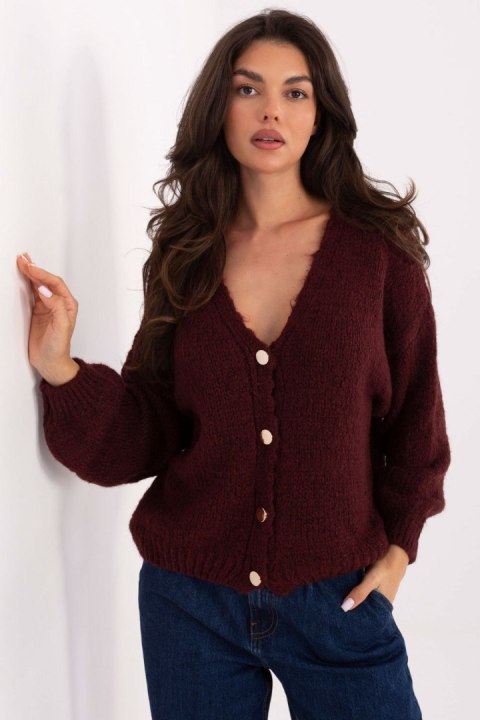 Sweter Damski Model MI-SW-0309.89 Bordo - Rue Paris Rue Paris Sweter Damski Model MI-SW-0309.89 Bordo - Rue Paris Rue Paris