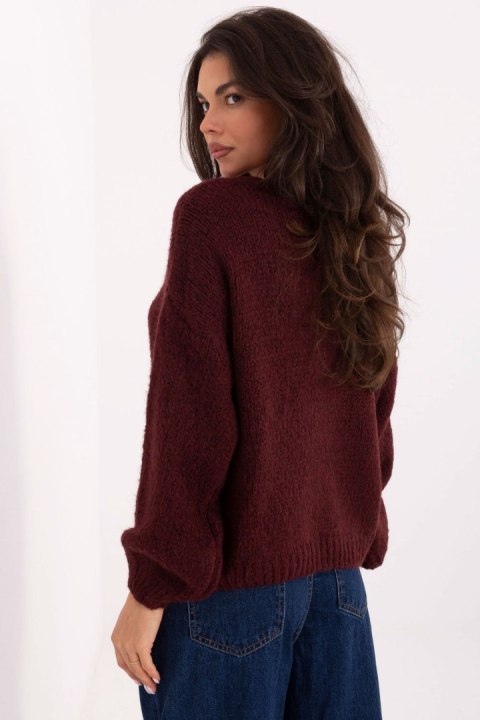 Sweter Damski Model MI-SW-0309.89 Bordo - Rue Paris Rue Paris Sweter Damski Model MI-SW-0309.89 Bordo - Rue Paris Rue Paris