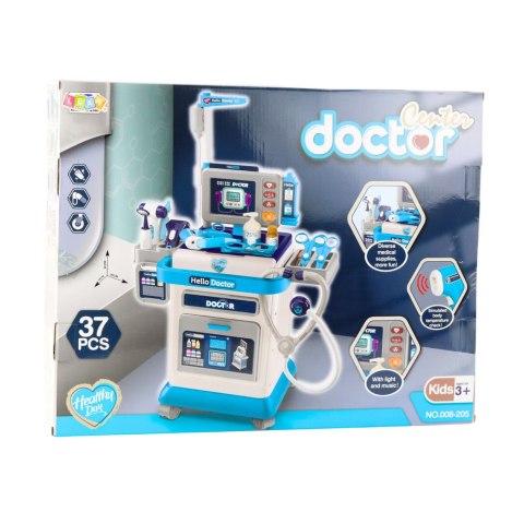 Zestaw Lekarski Medyczny Wózek z EKG Światła Dźwięki 37 el. LEAN Toys Zestaw Lekarski Medyczny Wózek z EKG Światła Dźwięki 37 el. LEAN Toys