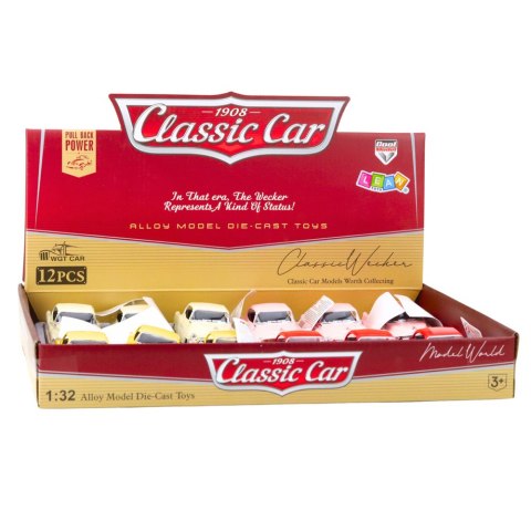 Autko Klasyczne Z Lat 50. Metalowe Napęd Pull-Back Otwierane Drzwi 1:32 Mix LEAN TOYS Autko Klasyczne Z Lat 50. Metalowe Napęd Pull-Back Otwierane Drzwi 1:32 Mix LEAN TOYS