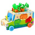 Auto Edukacyjne Drewniane Sorter Kształty Układanka Labirynt LEAN Toys