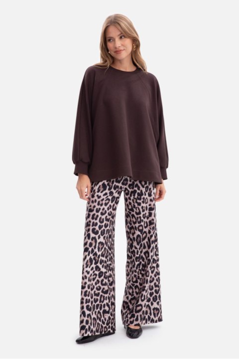 Bluza Damska Model B306 Gorzka Czekolada - BeWear BeWear Bluza Damska Model B306 Gorzka Czekolada - BeWear BeWear