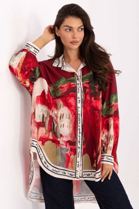 Koszula Damska Model IT-KS-18729.12 Bordo - Rue Paris Rue Paris Koszula Damska Model IT-KS-18729.12 Bordo - Rue Paris Rue Paris