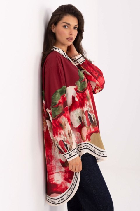 Koszula Damska Model IT-KS-18729.12 Bordo - Rue Paris Rue Paris Koszula Damska Model IT-KS-18729.12 Bordo - Rue Paris Rue Paris