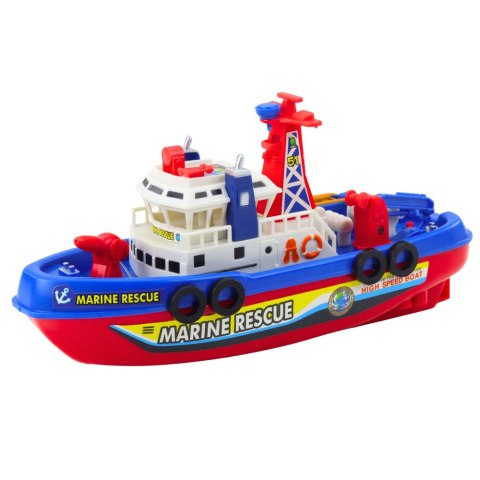 Statek Strażacki Łódź Z Holownikiem i Psikawką Wodną Światła Dźwięki LEAN Toys Statek Strażacki Łódź Z Holownikiem i Psikawką Wodną Światła Dźwięki LEAN Toys