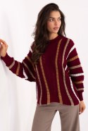 Sweter Damski Model IT-SW-93115.13 Bordo - Factory Price Factory Price Sweter Damski Model IT-SW-93115.13 Bordo - Factory Price Factory Price