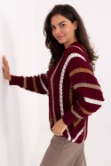 Sweter Damski Model IT-SW-93115.13 Bordo - Factory Price Factory Price Sweter Damski Model IT-SW-93115.13 Bordo - Factory Price Factory Price