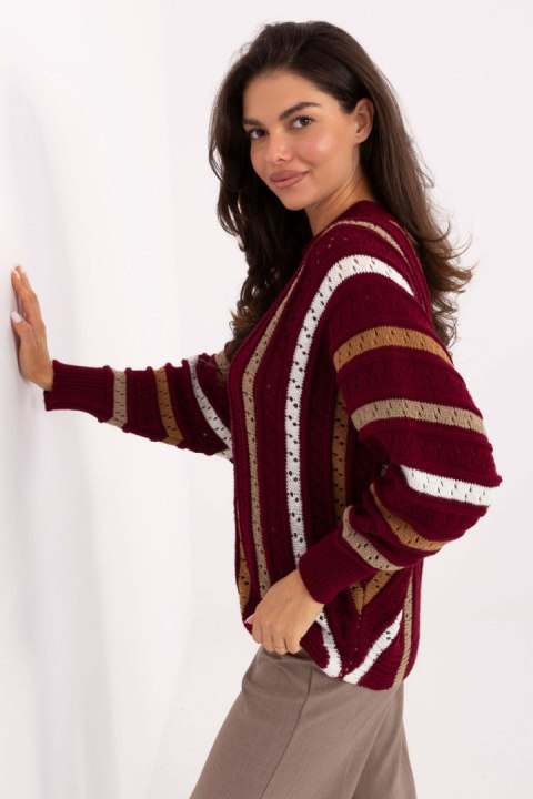 Sweter Damski Model IT-SW-93115.13 Bordo - Factory Price Factory Price Sweter Damski Model IT-SW-93115.13 Bordo - Factory Price Factory Price