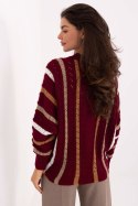 Sweter Damski Model IT-SW-93115.13 Bordo - Factory Price Factory Price Sweter Damski Model IT-SW-93115.13 Bordo - Factory Price Factory Price