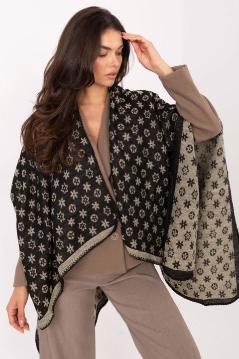Sweter Poncho Model AT-PN-7661.89 Black/Beige - Factory Price Factory Price