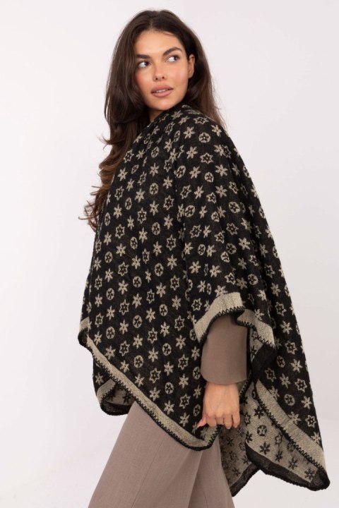 Sweter Poncho Model AT-PN-7661.89 Black/Beige - Factory Price Factory Price