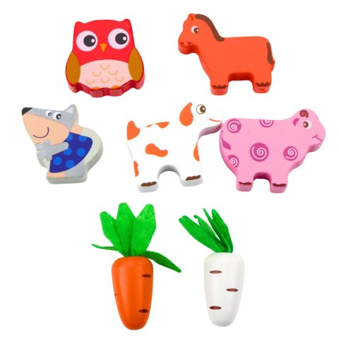 Zabawka Edukacyjna Drewniana Wesoła Farma Sorter Magnetyczne Robaki LEAN Toys