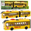 Autobus Przegubowy Szkolny Otwierane Drzwi Światła Dźwięki Żółty 1:16 LEAN Toys Autobus Przegubowy Szkolny Otwierane Drzwi Światła Dźwięki Żółty 1:16 LEAN Toys