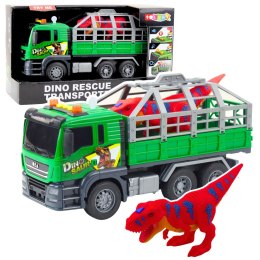 Ciężarówka Transport Dinozaurów Figurka Światła Dźwięki Zielona 1:10 LEAN Toys